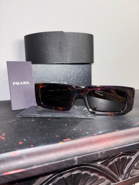 Prada Accessories - Prada PR06YS Symbole Rectangular Tortoise Shell Sunglasses in Case NIB